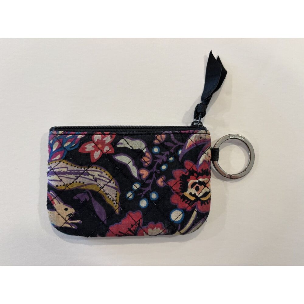 Vera Bradley Floral ID Holder Keychain Wallet w/ Ring & Wristlet Strap